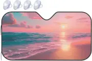 SUPLUCHOM Windshield Sun Shade Hippie Psychedelic Landscape Car Fro