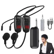 UHF Wireless Microphone Lavalier Lapel Mic Receiver Transmitter Headset Set