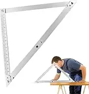 Folding Triangle Square, Triangle Ruler Folding - 23.4 Inch Woodworking Ruler Combination Instrument | Woodworking Measuring Triangle Ruler, Angle Square for Home Improvement