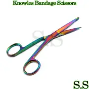 Knowles Bandage Scissors 5.5" Angled Multi Titanium Color Rainbow