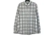 Jeanswest Light Grey & Blue Check Long Sleeve Button Up Shirt Mens Sz L NEW