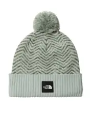 The North Face Chevron Pom Beanie Youth Hat NF0A4VTD Jadeite Green
