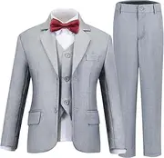 [Tivifox] Boys Suit Toddler Tuxedo Kids Suits for Boys Dress Clothes Vest and Pants Set with Tie