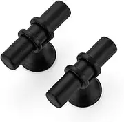 30 Pack Matte Black Cabinet Knobs - Kitchen Cabinet Knobs Black Cabinet Pulls for Kitchen Cabinet Drawer Stainless Steel Dresser Knobs for Cabinet Hardware 2 Inch Length Single Hole T Bar