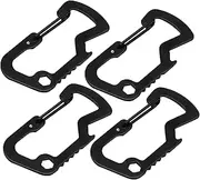 Carabiner for Keys - 4X Key Chain Clip Hooks | Stainless Steel D Ring Shape Backpack Hook, Bottle Opener for Camping, Traveling, Outdoor and Gym