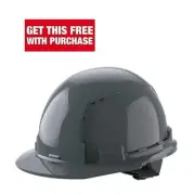 BOLT Gray Type 1 Class C Front Brim Vented Hard Hat with 4 Point Suspension