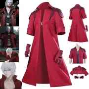 Devil May Cry Dante Windbreaker Costume Cosplay Mens Red Coat Jacket Outfits