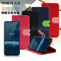 在飛比找松果購物優惠-NISDA for NOKIA 5.3 風格磨砂支架皮套 (