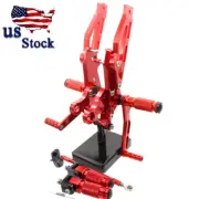 CNC Rearset Footrest Footpeg Pedal GP Shift For Honda GROM MSX125 2012-2015 Red