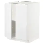 METOD base cabinet with shelves/2 doors, white/Voxtorp high-gloss/white, 60x60x80 cm