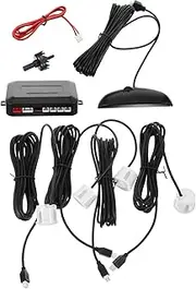 FELTECHELECTR Car Parking Assistance System Backup Sensor Bumper Parking Assistance Kit Vehicle Parking Assist Guide Led Screen Buzzer LCD Accurate Distance Measurement 4 Detectors White