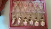 Beautiful Vintage Rose Flower Silver Plated Teaspoon / Coffee spoon set of 6