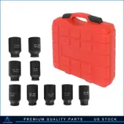 9 Pieces/Set Deep Impact Axle Hub Nut Socket Set 1/2" Drive 29-38mm