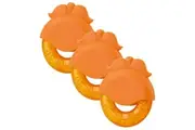3x Nuby CoolBite Baby Fruit Design Mouth Gum Teether w Sleeve 3m+ Assorted
