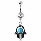 Piercing Navel Hamsa Stone Turquoise