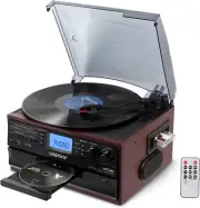 Record Player 3 Speed Vinyl Turntable CD Cassette Player 10 In 1 Bluetooth