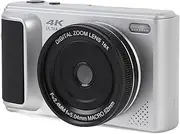 Yoidesu 4K Digital Camera for Photography, 64MP Point and Shoot Digital Cameras with 180° Flip Screen, 16X Zoom Auto Focus Point and Shoot Mirrorless Cam for Vlog Selfie (Silver)