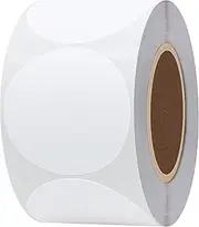 Hybsk 2 Inch Round Thermal Labels 750 Pcs Circle Thermal Stickers Self-Adhesive Waterproof Dot Stickers for Barcodes,Name Tag & Warehouses Compatible with Munbyn,Rollo,Phomemo etc Printers (White)