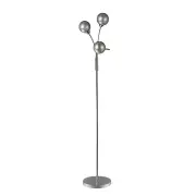 Clara 3-Sphere Lights Glass Shade Metal Floor Lamp Light Chrome