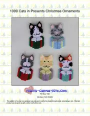Cats in Presents Christmas Ornaments-Plastic Canvas Pattern or Kit