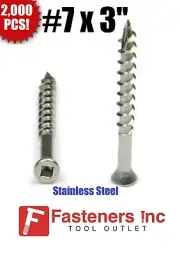 INTERCORP X3QSS #7 X 3"SQUARE TRIM DECK SCREW STAINLESS STEEL (2,000 PIECES)