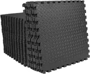 APM36001BK Interlocking Foam Exercise Floor Mats: 144 SQ FT, 1/2 Inch, 36 Tiles