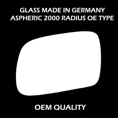 Fits Peugeot 307 2001 - 2007 Wing Mirror Glass Convex Left Hand Side Stick On.