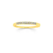 9ct Gold Diamond Fine Bar Band