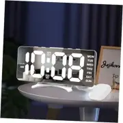 Slim LED Digital Alarm Clock with Mirror Surface for Heavy Sleeper, Modern