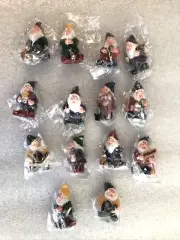 NEW SET OF 14 SMALL CUTE ELF CERAMIC FIGURINES