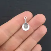 BULK 50 Frying Pan Charms Antique Silver Tone 2 Sided - SC1001