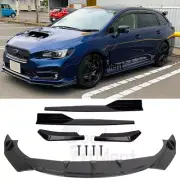 For Subaru WRX / WRX STI Impreza Black Front Bumper Lip + Rear Lip + Side Skirts (for: Subaru)