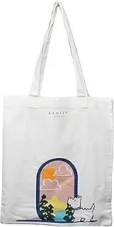 [RADLEY] London Womens Room with a View - Responsible Cotton - Medium Shoulder Tote Bag in Natural Cream, Cucumber, M