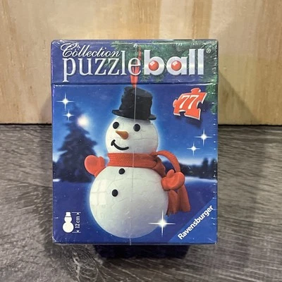 New Ravensburger 77 Piece Puzzleball Snowman Ornament Christmas Puzzle
