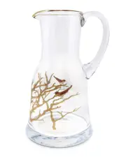 Vivience Bird Design Glass Pitcher