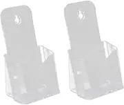 STOBOK 2pcs Acrylic Flyer Display Stand for A4 3-fold Holder Stand for Vendors Magazine Rack