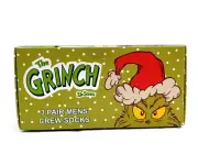 Bioworld The Grinch Dr Seuss Mens Size 8-12 Green Red Christmas Crew Socks 3 Pk