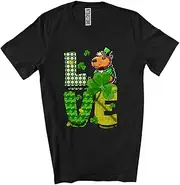 [Generic] Love; Awesome St. Patrick's Day Leprechaun Capybara Owner; Plaid Shamrock Family Unisex T-Shirt