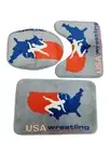 USA Wrestling 3 Piece Bathroom Rugs Set Bath Rug Contour Mat and Toilet Lid Cove