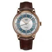 Aviator Brown Leather Silver Dial Swiss Made Men's Automatic Watch - V33222724