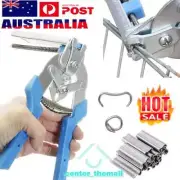Hog Ring Plier Fencing Gun Fastener Stapler M Nailer Wire Ringer W/ 600 Clips DY
