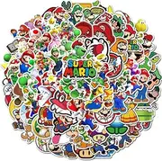 Mario Stickers,100PCS Super Mario Merchandise Graffiti Vinyl Waterproof Decals for Water Bottles Computer Bicycle Skateboard Luggage Phone Pad Laptop Kids Teens Stickers Pack