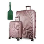 Pierre Cardin Hard Shell Large and Cabin 2-Piece Set Luggage Tag - Rose