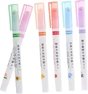 DOITOOL 6pcs Highlighters with Chisel Tip Ink and Smooth for Precise Highlighting Cute Stationery for Adults for School and Office Use