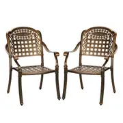 Livsip Outdoor Furniture Dining Chairs Cast Aluminium Garden Patio Chairs x2