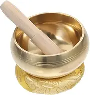 CIMAXIC 1 Set Singing Bowl with Mallet and Mat Meditation Bowl for Yoga Meditation and Sleep Copper and Craftsmanship for Home Decor