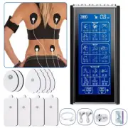 TENS EMS Machine Muscle Stimulator with 10 Pads Electronic Massager Pain Relief