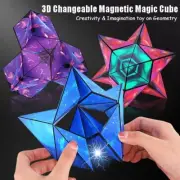 3D Magnetic Cube Magic Changeable Anti Stress 3D Hand Flip Puzzle Toys Kids Gift