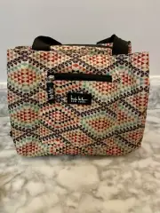 NWOT Nicole Miller NY Lunch Cooler Bag Tote Insulated Black Triangles