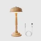 Mini Wooden Desk Lamp, 3 Colors Stepless Dimming Touch Reading Lamp, Portable...